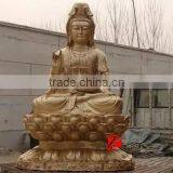 Bronze Sitting Kwan Yin Statue Praying Sculpture thumbnail-1