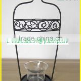 Antique Vase Shape Desktop Home Decorative Metal Candle Holder Gold Black
