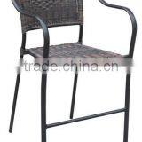 Outdoor High Back Rattan Chair and High Square Wicker Table thumbnail-2