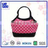 Japanese Style Cooler Lunch Bag(Pink With White Dot) thumbnail-1