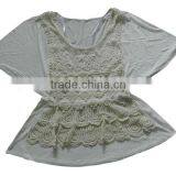 The New Design Batwing Sleeve Lacework Top thumbnail-1