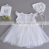 Baby Clothes Wholesale Hot Sale Chiffon Cheap 2017 Baby Clothing Children's Boutique Sleeveless Summer White Flower Girl Dress thumbnail-1