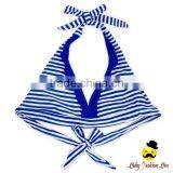 Fitness Blue Striped Halter Little Girl Separable Type Teen Girl Bikini Swimwear Under Panties thumbnail-2
