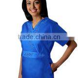 Ladies Mock Wrap Scrub Top thumbnail-6