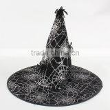 Custom Black Spider Printed Cone Halloween Party Witch Hat Wholesale thumbnail-2