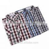 Popular Africa Market Short Sleeve Check Pattern Mens Shirt Design With Customised Logo for Oem thumbnail-1
