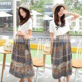 Korean Style Short Sleeve Blouse Printed Pregnant Maxi Dresses Ladies Maternity Dress thumbnail-2