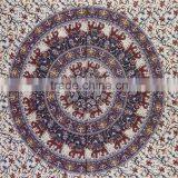 Jaipuri Bandhej Elephant Cotton Mandala Tapestry For USA thumbnail-4