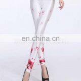 Elegant White Polyester Spandex Leggings thumbnail-2