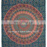 Green Color Barmeri Mandala Bhala Design Tapestry Indian Double Handmade Tapestry for Sale 92x82 Tapestry thumbnail-1