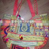 Zari Embroidary Cotton Fabric Banjara Bags / Tote Bags Gujrati Handbags For Ladies From Jaipur India