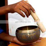 Tibetan Singing Bowl Set For Yoga Meditation & Heart Chakra Healing Brass Buddhist Meditation Healing Tibetan Singing Bowl art