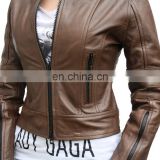 New style slim and smart genuine lamb leather jackets for women with big collar, Pakistan