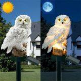 European Style Retro Resin Solar Simulation Owl Garden to Insert Small Night Light Garden Crafts Place thumbnail-4