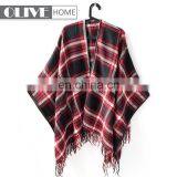 2019 Spring Latest Ladies Woven Plaid 100% Acrylic Blanket Lady Scarf Pashmina Shawl thumbnail-4