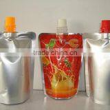 aluminum foil stand up juice pouch bag for food liquid packaging with top or corner spout