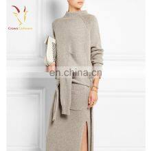 Womens Chunky Cashmere Big Oversized Sweater V Neck thumbnail-4