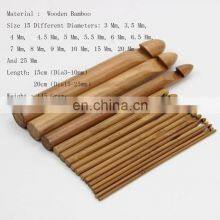 High Quality Home Knitting Tools Accessories Handle Hook Bamboo Crochet Hook thumbnail-5