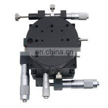 SEMXYZR-80 XYZR 4-Axis Micrometer Linear Stage 80x80mm Crossed Guide Rail Manual Linear Stage thumbnail-5