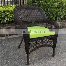 Hot Sale Outdoor Rattan Wicker Steel Arm Chair Dining Chair With Cushion, Brown thumbnail-2