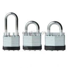 Hardened Steel Shackle Brass Cylinder Long Shackle Lock With Keys Laminated Padlock thumbnail-5