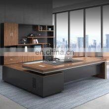 Luxury Office Desks Executive Office Desk Boss Table With Side Cabinet and Bookcase thumbnail-4