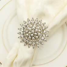 Popular Wholesale Rhinestone Napkin Holder With Gold Silver Ring thumbnail-2