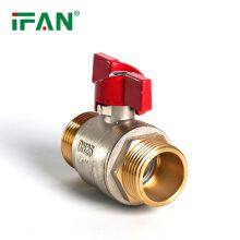 IFAN Heat Resistant PN25 Male Threaded Butterfly Brass Ball Valve Cw617N Brass Water Valve thumbnail-2