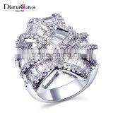 New African Design Wedding Luxury Style Baguette Zircon Crystal Women CZ Jewelry Ring thumbnail-2