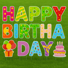 Colorful Die Cut Coroplast Letters 5mm Corrugated Birthday Yard Signs thumbnail-3
