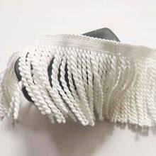 Coastal Breeze Fringe: White Twisted Tassel Trim for Beach Umbrella Decor Bullion Fringe
