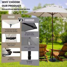 2.7 Meter Square Garden Umbrella, Steel Frame With Push Button Tilt, Waterproof Polyester Canopy thumbnail-2