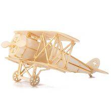 Coloring Paper Bi-Plane Toy Kit Cardboard Toy 3D Plane Mechanical Mini 3D Paper Puzzle Assembly Model - STEM Toys for Boys and Girls thumbnail-3
