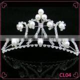Crystal Bridal Wedding Crown With Pearl Hair Comb Tiaras, Fashion Wedding Crown thumbnail-1