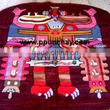 Woven Wool Tapestry / Woven Wool Rug / Woven Wool Wall Decor Round 4 Feet Peru thumbnail-1