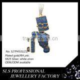 Hot and Fashion Hip-hop Jewelry for Boys Pendants White Gold Plated Silver Fish Design Pendant thumbnail-5