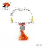 High Quality Fashion Handmake Gold Flower For Women Small Orange Tassel Jewelry Chain Bracelet