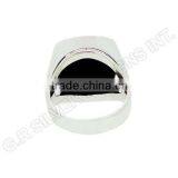 925 Wholesale Silver Black Onyx Cushion Gemstone Stylish Band Rings Jewelry thumbnail-3