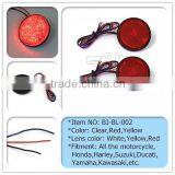 BJ-BL-002RR Round Red Lens Red LED Reflectors Brake Light for Universal Motorcycle ATV Scooter Bicycle thumbnail-4