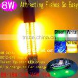 8W Submersible 12V White and Green Squid LED Underwater Fishing Light thumbnail-5