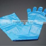 Blue, extra long, high five, clear, protective and plastic polyethylene disposable gloves (PE )Disposable Gloves(CE ISO FDA)