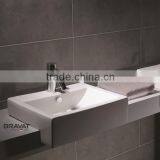 Semi-recessed Ceramic Cabinet basin C22195W single hole bathroom basin faucets mixer taps chrome one handle