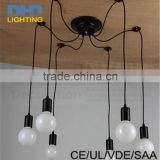The 6-8-10-12-14 heads Spider chandelier insustrial iron pendant lamp edison vintage up and down lighting fixture