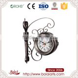 Unique street lamp design iron Arabic numerals double side clock plastic craft