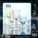 Hot Sale Colored Wine Glass With Beaded Stem thumbnail-1