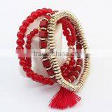 >>2016 New Design Handmade Multi Layered Clear Tassal Bead Bracelet Set/ thumbnail-5