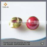 Round Metal Button With Pearl