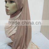 JL045a Cotton Jersey Black With Colors Combine Mulim Scarf,muslim Hijab thumbnail-5