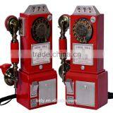 Novelty Wall Mount Telephone Stand Antique Telephone Rotary Red Color Old Fashion thumbnail-1