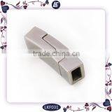 OEM Style 6mm Custom Your Brand Name High End Leather Bracelets With Magnetic Clasp thumbnail-4